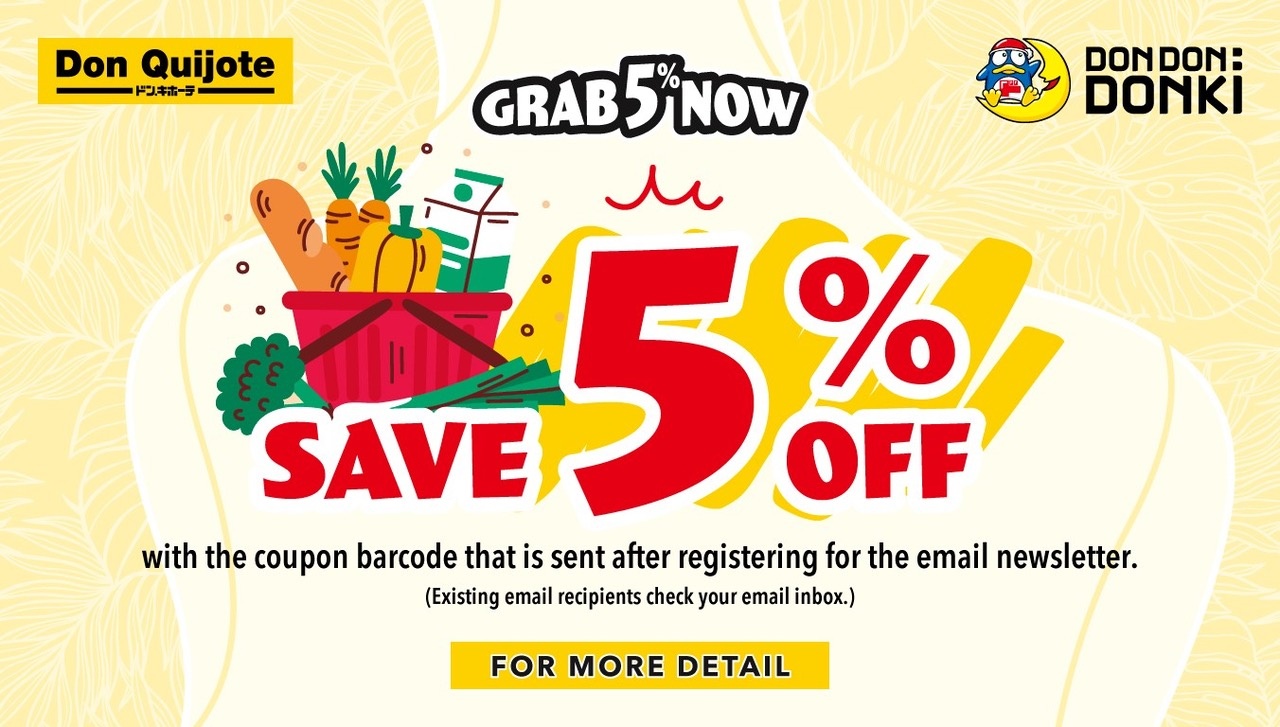 Grab 5% Now