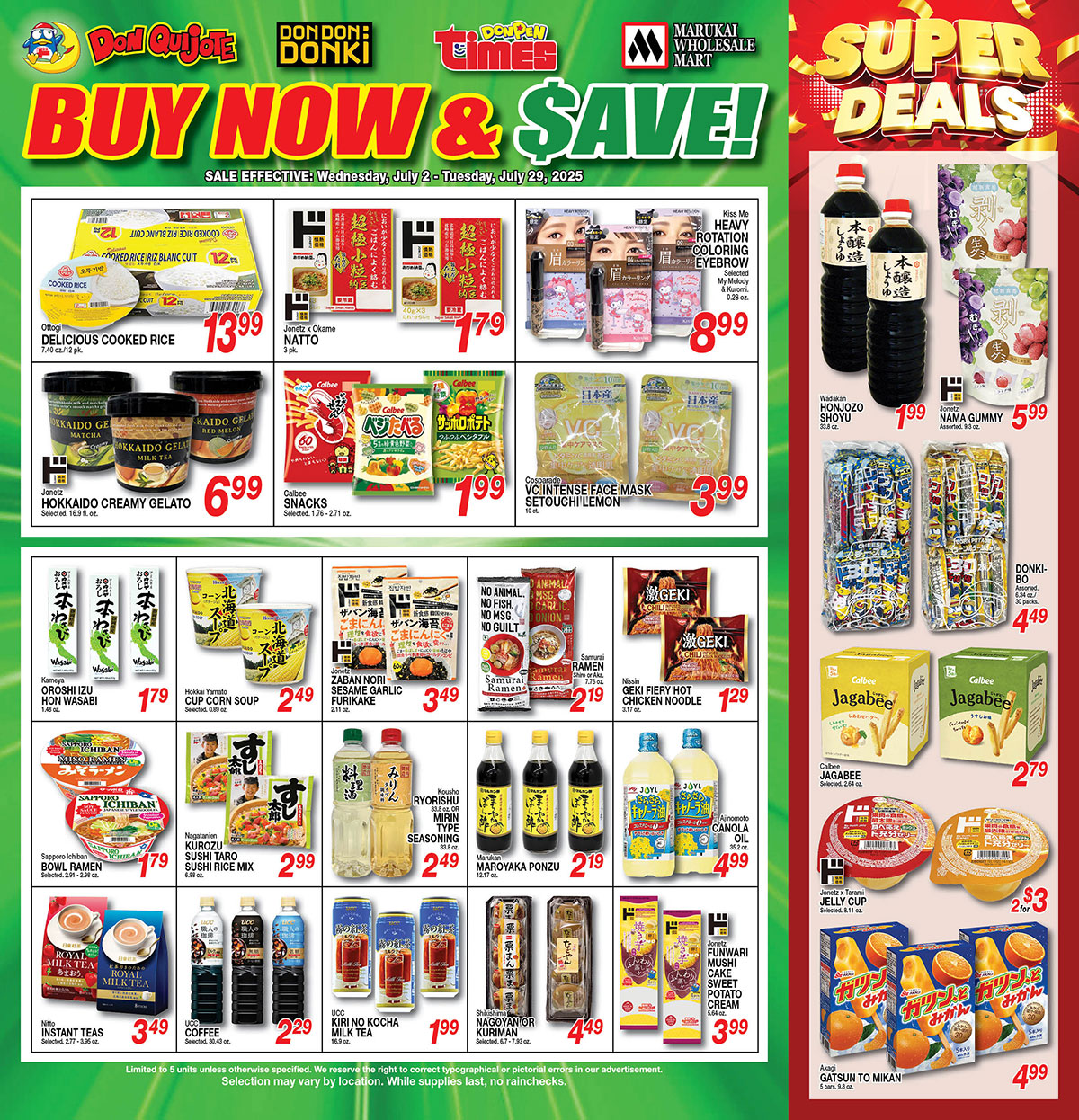 Buy Now and Save Flyer Wed, Jul 2, 2025 - Tue, Jul 29, 2025