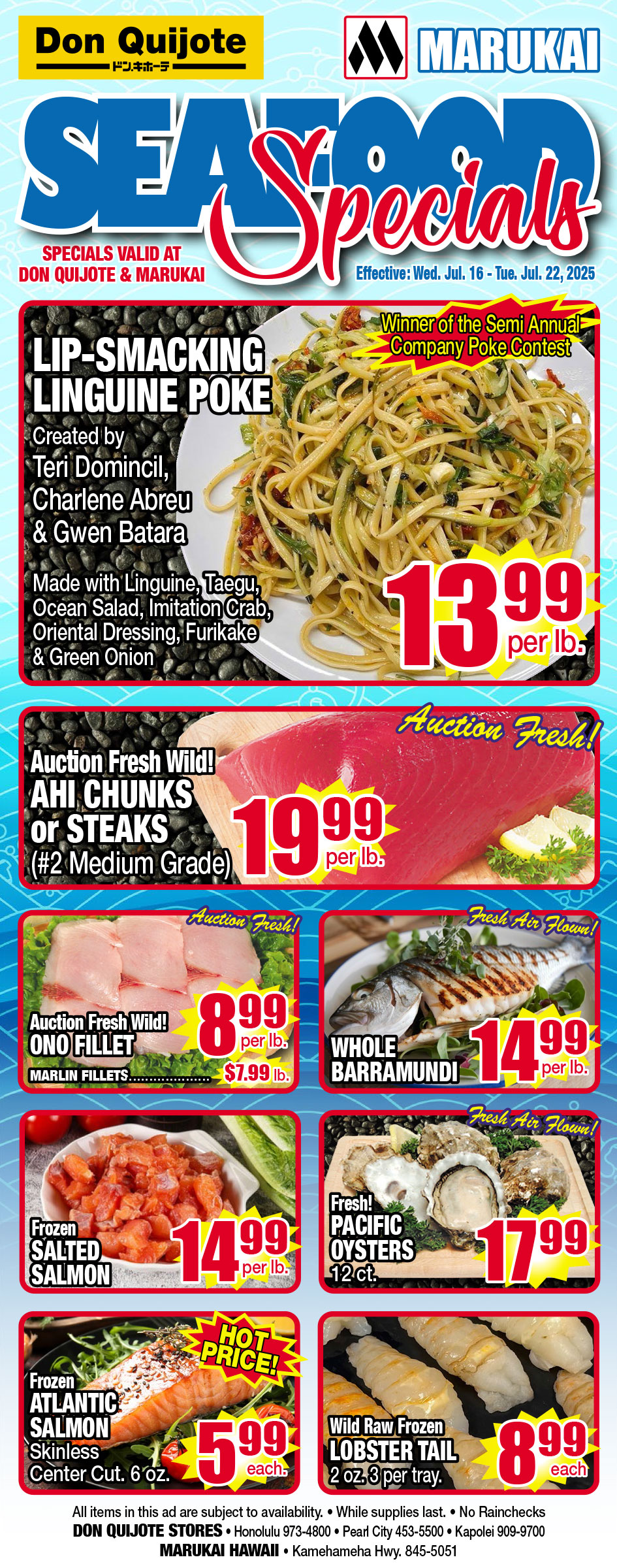 Seafood Flyer Wed, July 16, 2025 - Tue, July 22, 2025	