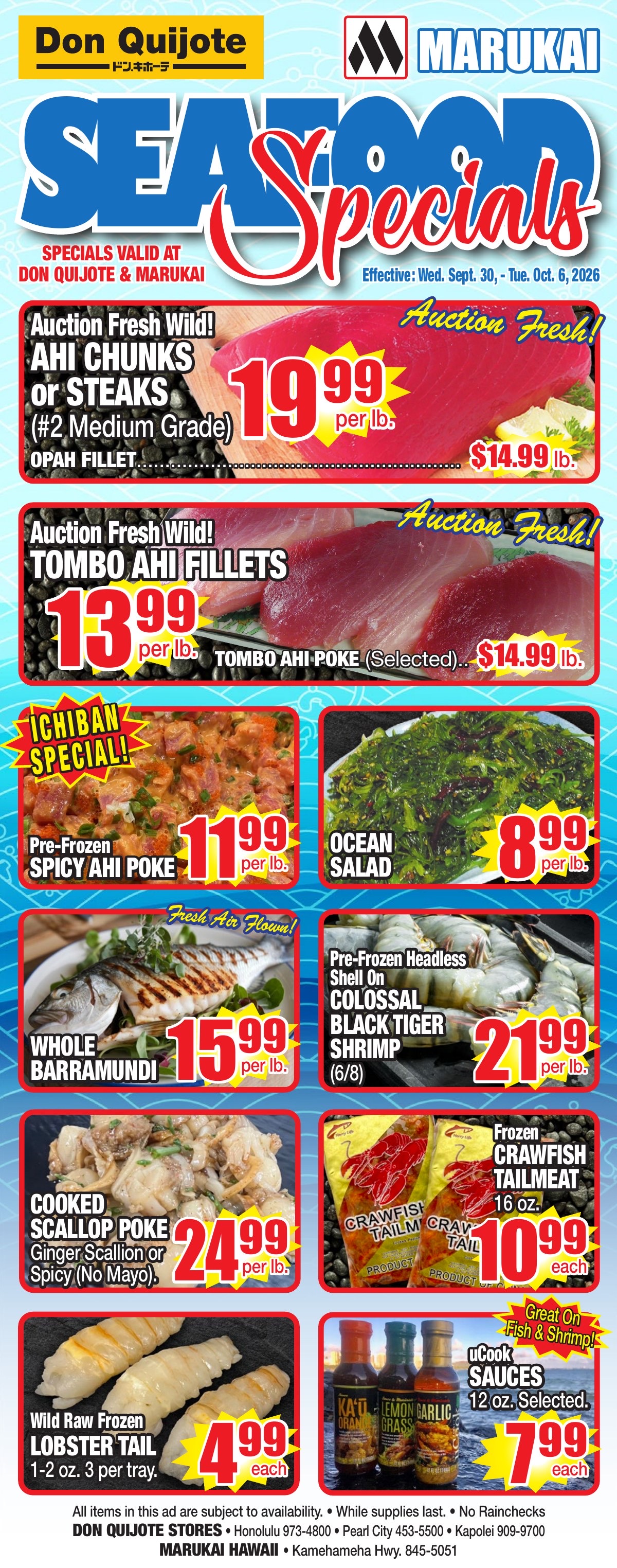 Seafood Flyer Wed, Sep 30, 2026 - Tue, Oct 6, 2026