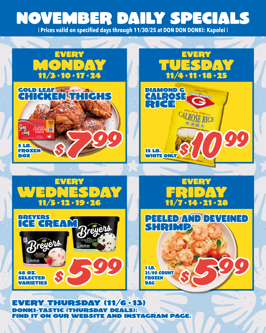 November Daily Specials