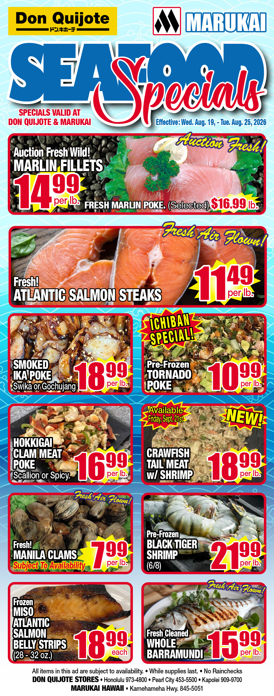 Seafood Flyer Wed, Aug 19, 2026 - Tue, Aug 25, 2026